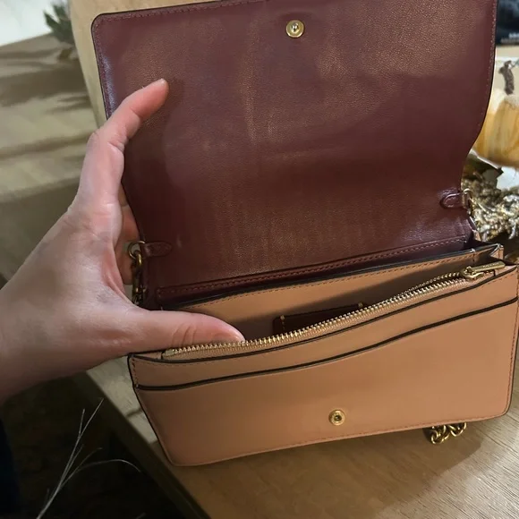 Coach Tan/Pink Quilted Crossbody Bag - Picture 12 of 13